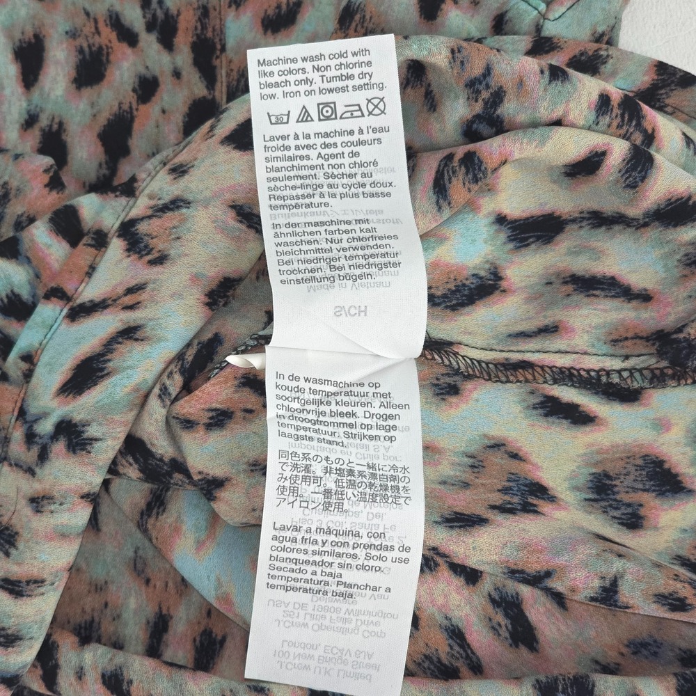 J Crew Leopard Print Blouse Women Small Sleeveless Keyhole Neck Colorful Mobwife - Picture 6 of 16